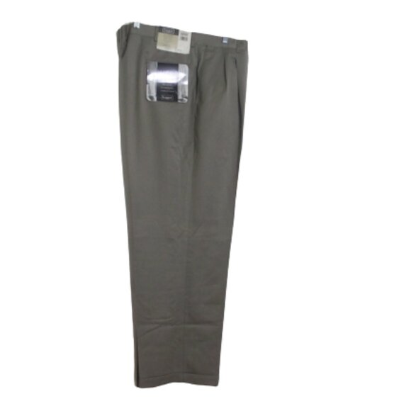 Hagger's Men's Tan 100% Microfiber Pleated- Cuff Dress Pant - Picture 1 of 8